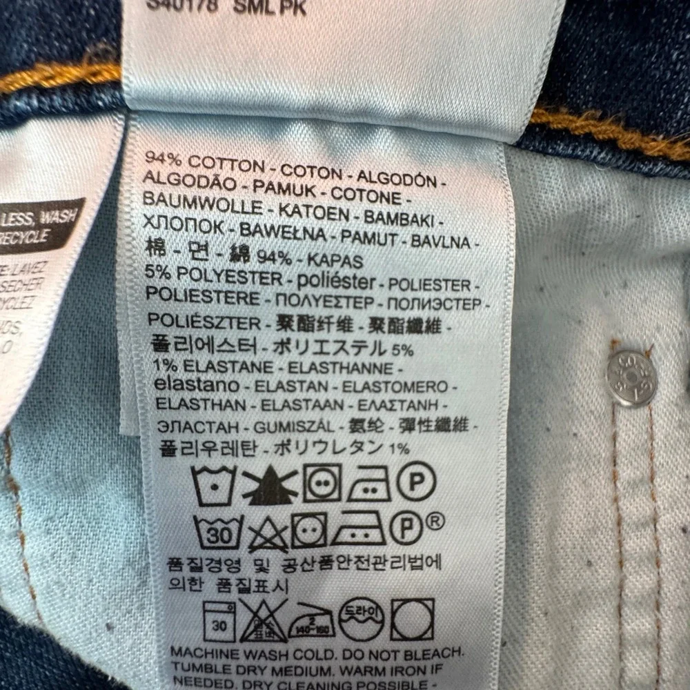 Levis 527 Slim Bootcut Jeans Mens 38x32 Dark Wash Stretch‎ Denim Blue Whiskered